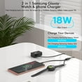 thumbnail image 2 of 2 in 1 Samsung Watch Charger 6.6FT/2M Galaxy Watch Charger Cable with 18W USB A Fast Charger Power Adapter Plug for Samsung Galaxy Watch 6/5/4/3/2/1, 2 of 7