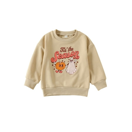 

Douhoow Kids Boys Girls Halloween Sweatshirt Pumpkin Printed Long Sleeve Pullover Tops 0-5Y