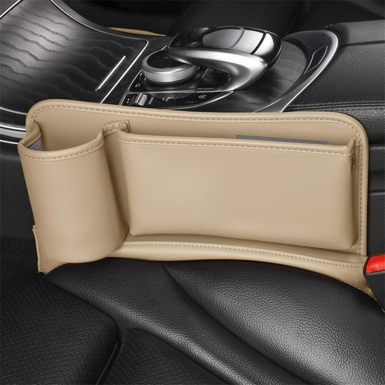 Leather Car Seat Gap Filler Phone Holder Storage Box Organizer Bag