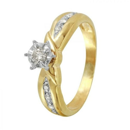Foreli 0.2CTW Diamond 14K Two tone Gold Ring