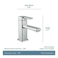 thumbnail image 2 of Moen S6710BN 90 Degree One-Handle Single Hole Modern Bathroom Sink Faucet, Brushed Nickel, 2 of 4