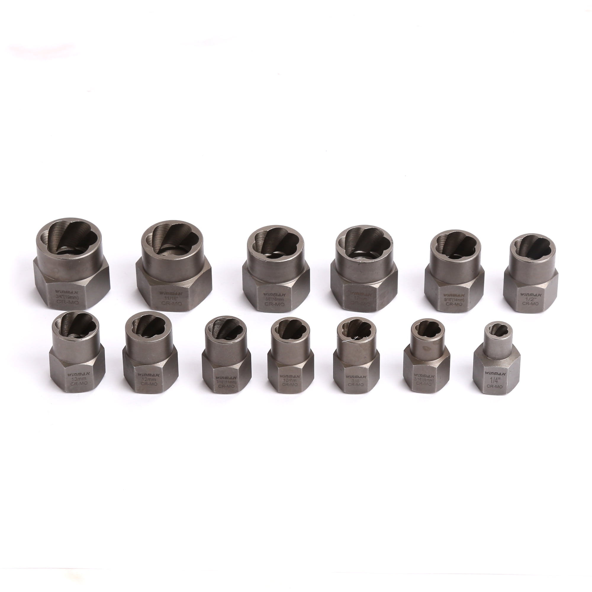 WINMAX Bolt & Nut Extractor Set Damaged Rusted Socket Remover Use With 3/8 in Wrench