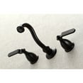 thumbnail image 3 of Kingston Brass KS3120KL Whitaker Double-Handle Wall Mount Bathroom Faucet, Matte Black, 3 of 8