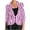 Purple, variant on NaWent Women's Blazer Casual Work office Open Front Striped Blazer Striped 3/4 Sleeve Lightweight Fashion Jacket Black 8(L)