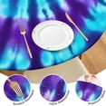 thumbnail image 4 of Purple Blue Tie Dye Spiral Pattern Round Fitted Tablecloth with Elastic Edge,Dining Table Cover Waterproof,Outdoor Round Tablecloth for Camping,Dining,Indoor and Outdoor, 4 of 7