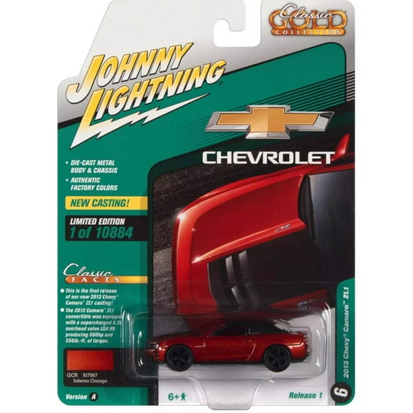 Johnny lightning 2013 Chevrolet Camaro ZL1 Orange 1:64 Moulé sous Pression