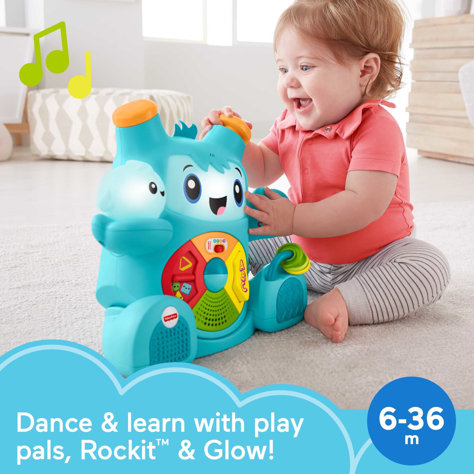 Fisher-Price Dance & Groove Rockit Baby Electronic Learning Toy with Music and Lights