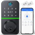 thumbnail image 1 of Cerradura de puerta inteligente con teclado: Cerradura de puerta de entrada sin llave - Cerradura de huella digital para puerta principal - Cerradura electrónica con Bluetooth y control de aplicación, 1 of 5