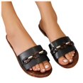 thumbnail image 3 of JeashCHAT Slip On Slide Sandals for Women Fashion Women's Casual Shoes Breathable Outdoor Casual Sandals Slippers (Black), 3 of 9
