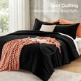 thumbnail image 3 of Sasttie Queen Comforter Set Black, 3 Piece Solid Bedding for All Seasons, Soft and Breathable Down Alternative Bed Set with 2 Pillowshams, 3 of 9