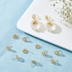 thumbnail image 5 of 10 pares de pendientes de latón con forma de flor chapados en oro auténtico de 18 quilates, con agujero para hacer joyas., 5 of 9