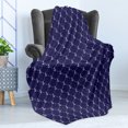 thumbnail image 4 of Anchor Soft Flannel Fleece Throw Blanket, Checkered Pattern with Chain and Marine Ocean Cruise Vacation, Cozy Plush for Indoor and Outdoor Use, 50" x 60", Royal Blue White, by Ambesonne, 4 of 5