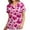 Pink, variant on Samickarr Valentine's Day Printed Scrub Shirts For Women With Pockets Short Sleeve Nurse Uniform Scrubs Tops V Neck Working Uniform Protective Tops