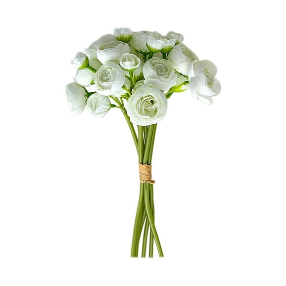 SLYNSHome Fake Peony Flowers with Stem Artificial Flower White Real Touch Spring Easter Home Kitchen Wedding Bouquet Mother's Gift Day Decorations