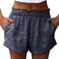 thumbnail image 2 of OIUUAK The Selling Cotton And Linen Shorts for Women In Summer Are Breathable Wide Leg Stretchable Flowing Elastic And Fashionable Clothing, Draw String Shorts for Women, 2 of 2