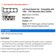 thumbnail image 2 of Left Head Gasket Set - Compatible with 1986 - 1991 Mercedes-Benz 560SEL 1987 1988 1989 1990, 2 of 2