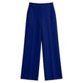 thumbnail image 6 of VBVC Women's High Waist Wide Leg Dress Pants,Button Detail Stretch Work Trousers For Women,Ladies Casual Office Palazzo Pants with Pockets,Blue,S-3XL, 6 of 7