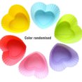 thumbnail image 1 of 6 Pcs Moules à Cupcakes en Forme de Cœur en Silicone Réutilisables Antiadhésifs Moules à Muffins Couleur Aléatoire, 1 of 1