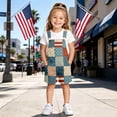 thumbnail image 5 of Little Boys 4th of July Patriotic Outfit Star Striped American Flag Denim Bib Shorts Casual Jean Romper Jumpsuit Daily Holiday Wear, 5 of 6