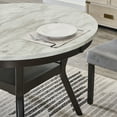 thumbnail image 3 of Roundhill Furniture Mella Round Wood Dining Table with Shelf, 48” Faux Marble Top, Dark Espresso Finish, 3 of 6