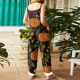 thumbnail image 4 of Pyhlmscde Womens Pumpkin Bat Halloween Print Straps Overalls with Pockets, Jumpsuits for Women, Halloween Dresses for Women, Rompers for Women, 4 of 6