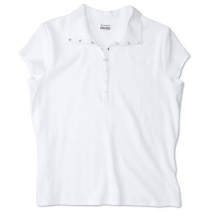 No Boundaries - Juniors' Plus Ribbed Snap Polo