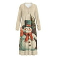 thumbnail image 5 of Tutolipy Christmas Tree Printed Nightgowns for Women Snowman Printed Loungewear Long Sleeve Sleepshirts Soft House Dress for Fall Winter, S, 5 of 7