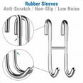 thumbnail image 2 of Shower hooks without drilling hooks Shower enclosure set of 2 with silicone protector for glass shower enclosure, towel bar and holder for shower squeegee, 2 of 5