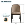 thumbnail image 6 of LeisureMod Tule Mid-Century Modern Dining Side Chair with Velvet Seat and Powder-Coated Steel Frame for Kitchen and Dining Room, Walnut/Beige, 6 of 11