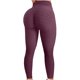 thumbnail image 1 of ICHUANYI Clearance Women's Bubble Hip Lifting Exercise Fitness Running High Waist Yoga Pants(Wine, XXL) Ichuanyi Ichuanyi, 1 of 4