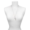 thumbnail image 3 of Delight Jewelry Silvertone Emoticon :- ) - Winking - I Set You Apart Engraved Cross Zoey Necklace, 28", 3 of 4