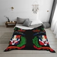 thumbnail image 6 of Throw Blanket Coat Of Arms Of The Dominican Republic Soft Cozy Fleece Flannel Blanket Home Decor for Couch Sofa Bed 80"x60", 6 of 7