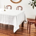 thumbnail image 2 of Violet Linen Princess Zig Zag Vertical Stripes Chevron Pattern, Polyester Jacquard, with Metallic Thread, White, 70 Inch x 216 Inch, Seats 18 to 20 people, Rectangular Tablecloths, 2 of 7