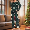 thumbnail image 2 of asdoklhq Womens Christmas Pajamas Ladies' Gradient Printed Casual Top Pants Pajama Set Army Green M, 2 of 8
