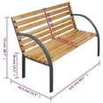 thumbnail image 5 of vidaXL Outdoor Patio Bench Garden Park Bench with Armrests Solid Wood Fir, 5 of 6