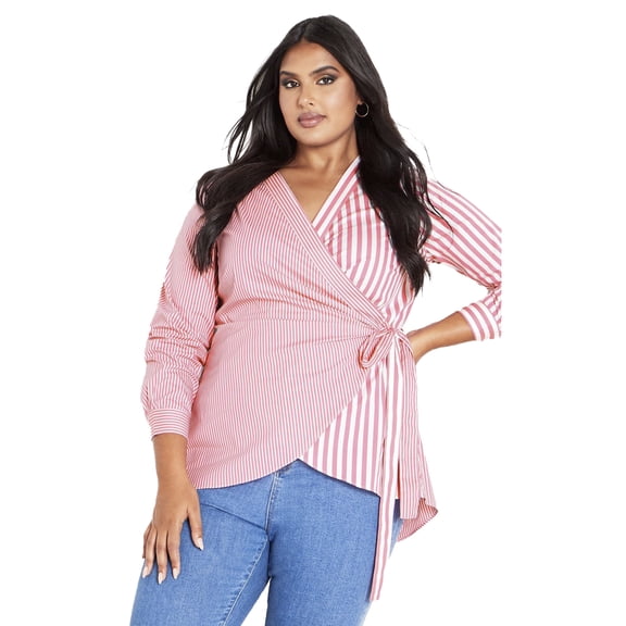Avenue Women's Plus Size Casey Stripe Shirt