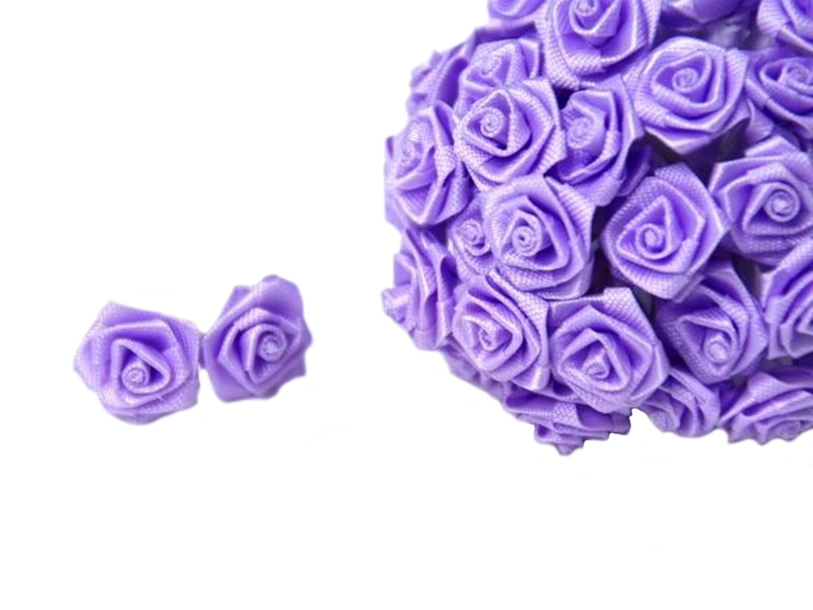 144 Large Wrap Rose Wedding Flower Pick Lavender