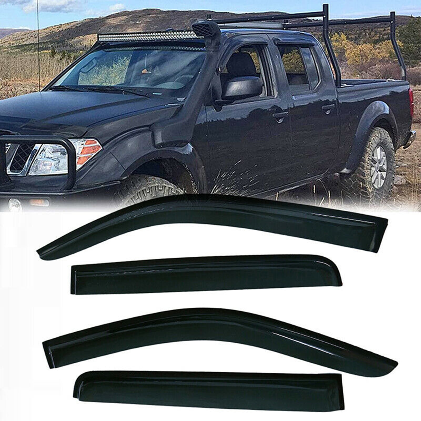 Possbay Sun Shade Window Visors Rain/Sun Guards For Nissan Frontier
