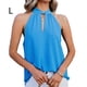 thumbnail image 5 of Blusa Sin mangas Minnieouse para mujer Cuello anudado Playa Vacaciones Oficina Noche Ropa fresca Diario Elegante Verano Top Blanco S, 5 of 5