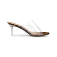 thumbnail image 3 of BLISSFUL STEP Women's Clear Strap Stiletto Heels Sandals Leopard 6, 3 of 7