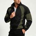 thumbnail image 4 of LYSMORA Men's Color Block Track Jacket Stand Collar Full Zip Outerwear Side Pocket Athletic Windbreaker Coat, 4 of 5