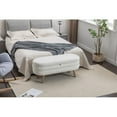 thumbnail image 6 of 44.8" Ottoman Bench, End of Bed Storage Bench with Built-in Storage Space, Solid Wood Leg Velvet Entryway Bench, 6 of 6