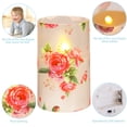 thumbnail image 4 of VECELO  Set of 3 Floral Glass Flameless Candles with Remote, Flickering Battery LED Pillar Candles, Pink, 4 of 12