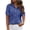 Blue, variant on Staron Summer Casual Tops for Women Button-Down Shirt Short Sleeve Turndown Collar Double Pocket Loose Blouse, Army Green M