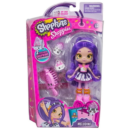Shoppies Season 3 Dolls Single Pack - Melodine, Includes 2 exclusive Shopkins BFFs! By Shopkins