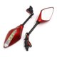 thumbnail image 1 of Un Par 10mm Rosca Moto Espejo Retrovisor con Luz Intermitente LED Amarillo Carcasa Roja, 1 of 5