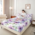 thumbnail image 4 of Homewish Purple Flowers Full Size Sheets 4-Piece for Female Men Adults,Spring Garden Breathable Bed Sheets,Chic Floral Blossoms Lightweight Sheet Sets,Breathable Home Decor, 4 of 7