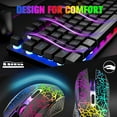 thumbnail image 3 of Wireless Gaming Keyboard and Mouse Combo with 87 Key Rainbow LED Backlight Rechargeable 3800mAh Battery Mechanical Feel Anti-ghosting Ergonomic Waterproof RGB Mute Mice for Computer PC Gamer (Black), 3 of 8