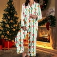 thumbnail image 4 of Christmas Pjs for Women Holiday Cute Print Long Sleeve Button down Sleepwear Nightwear Fall Pajamas Women Women's Sleepwear, 4 of 5