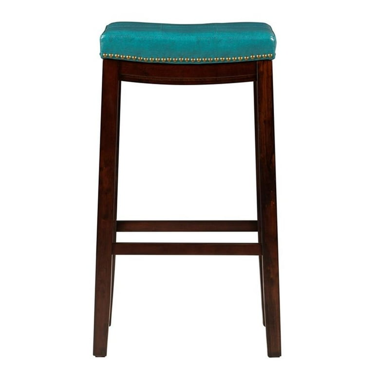Home Square 2 Piece Furniture 32 Wood Bar Stool Set in Blue
